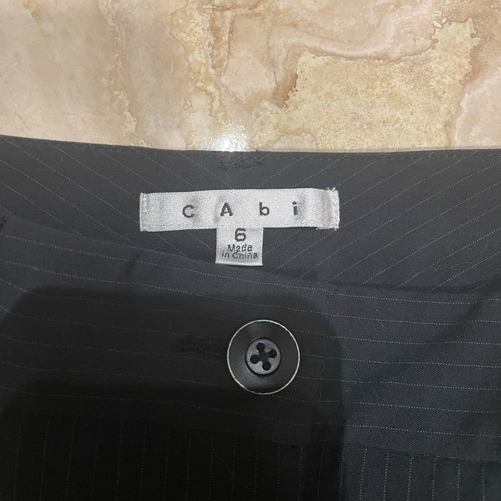 cAbi pin stripe pants, black,size 6
